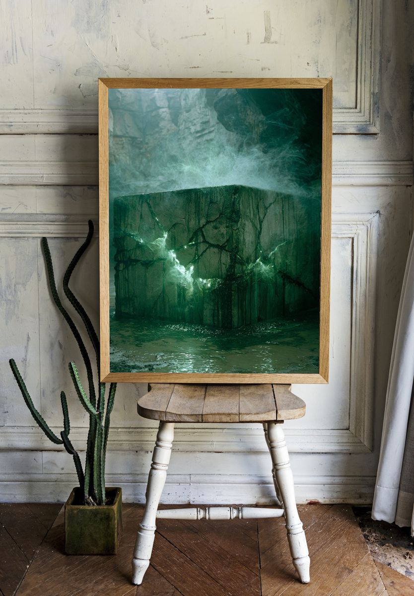 Emerald Stone Cavern Print. — room view 1