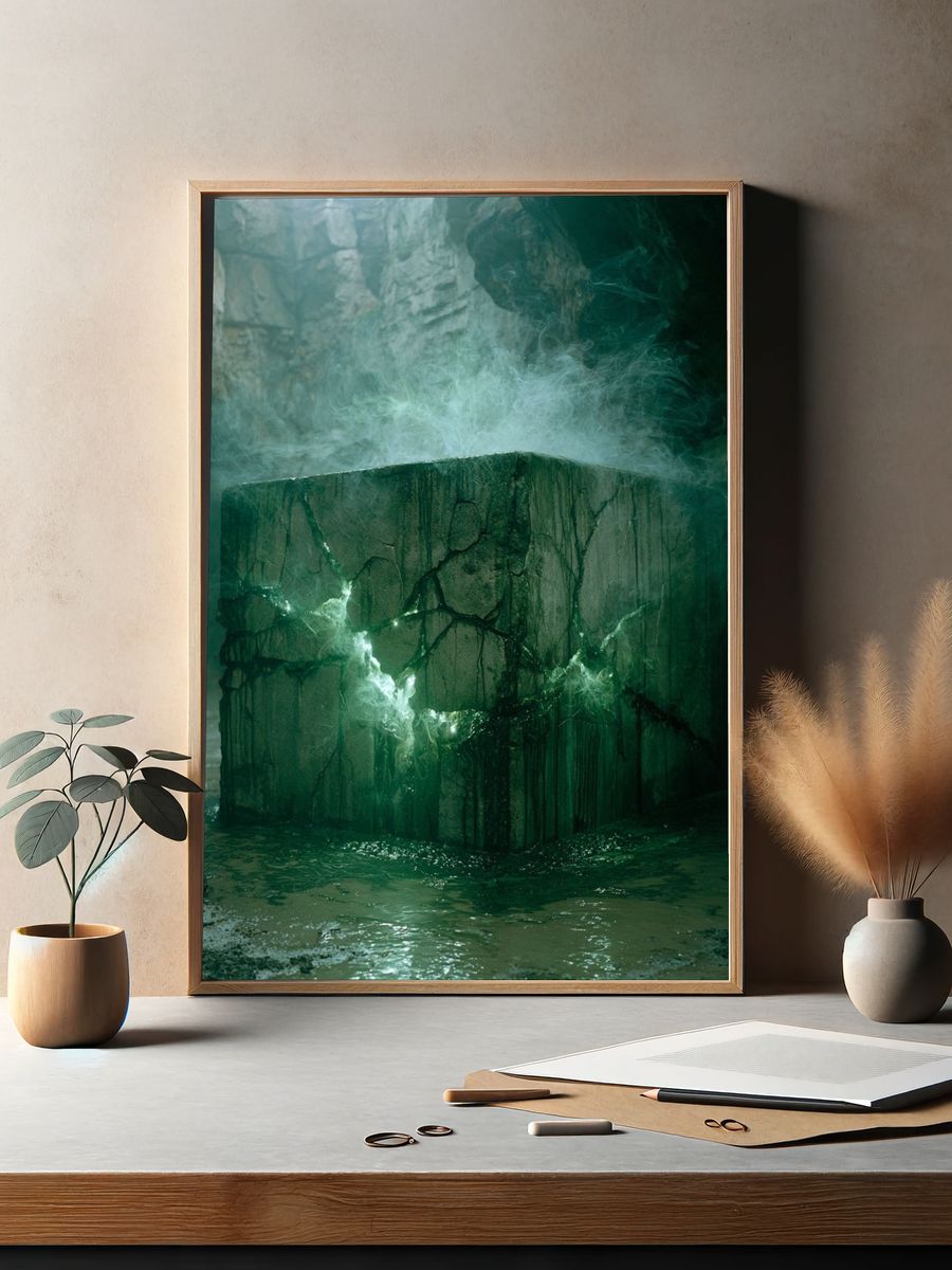Emerald Stone Cavern Print. — room view 2