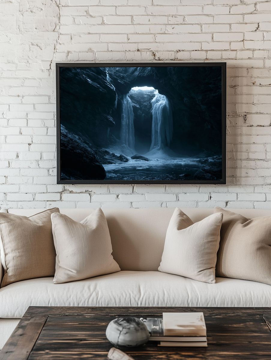 Frozen Ice Cave Landscape Poster. — room view 1