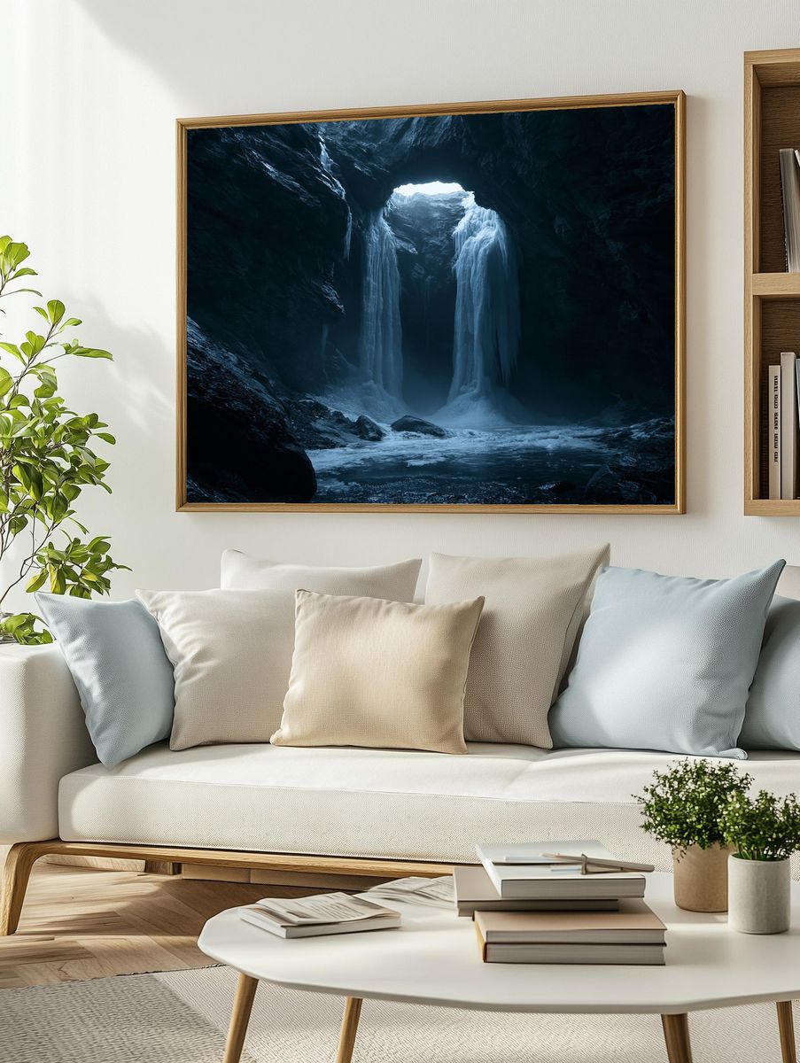 Frozen Ice Cave Landscape Poster. — room view 2