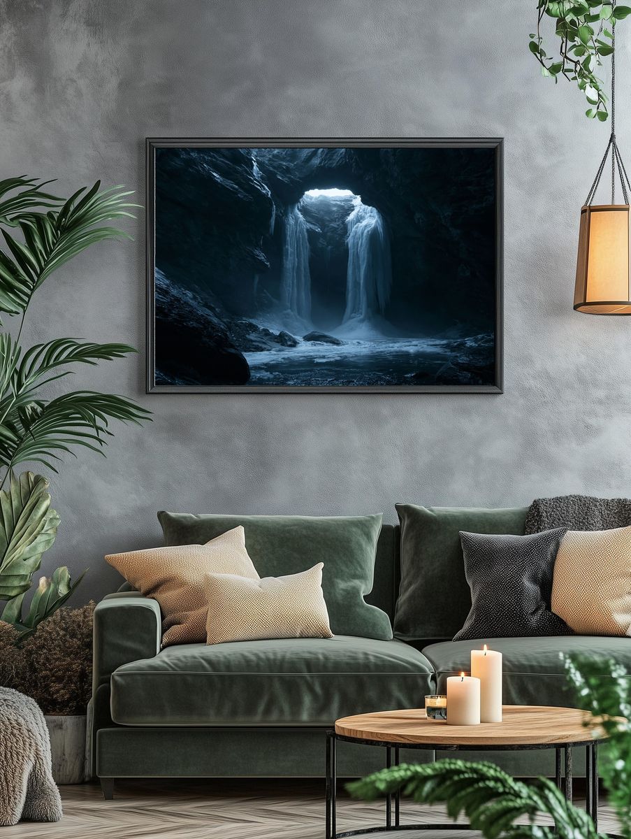 Frozen Ice Cave Landscape Poster. — room view 4