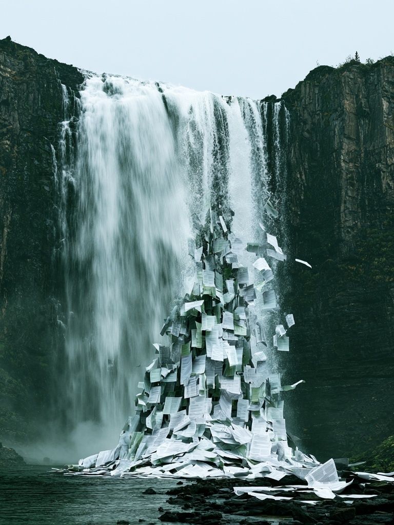 Waterfall Paper Cascade Print. poster detail
