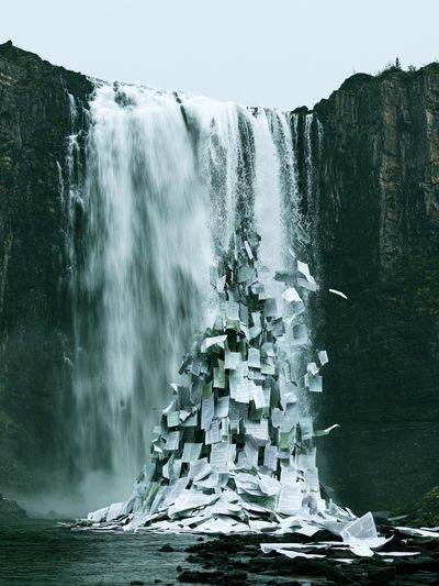 Waterfall Paper Cascade Print.