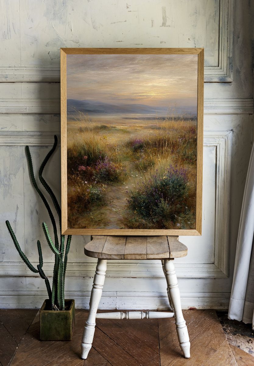 Sunlit Meadow Landscape Print. — room view 1