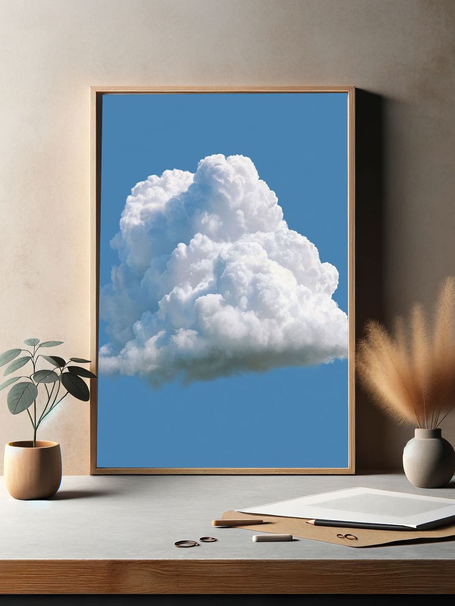 Cumulus Cloud Blue Sky Poster. — room view 2