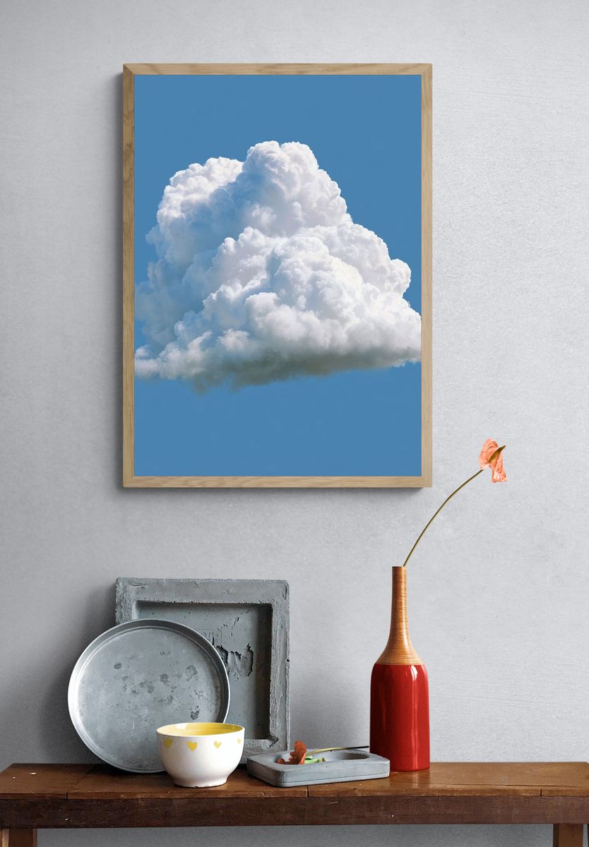 Cumulus Cloud Blue Sky Poster. — room view 3