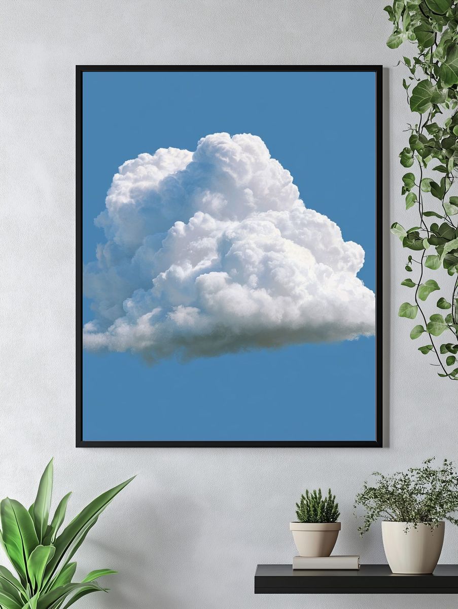 Cumulus Cloud Blue Sky Poster. — room view 4