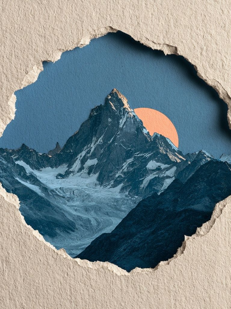 Mountain Sunset Collage Poster. poster detail