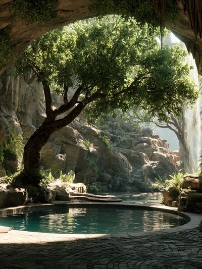 Hidden Jungle Pool Nature Print.