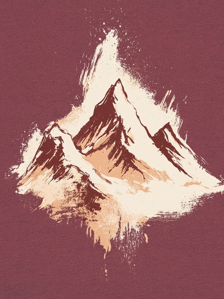 Mountain Peaks Watercolor Print. poster — nature art