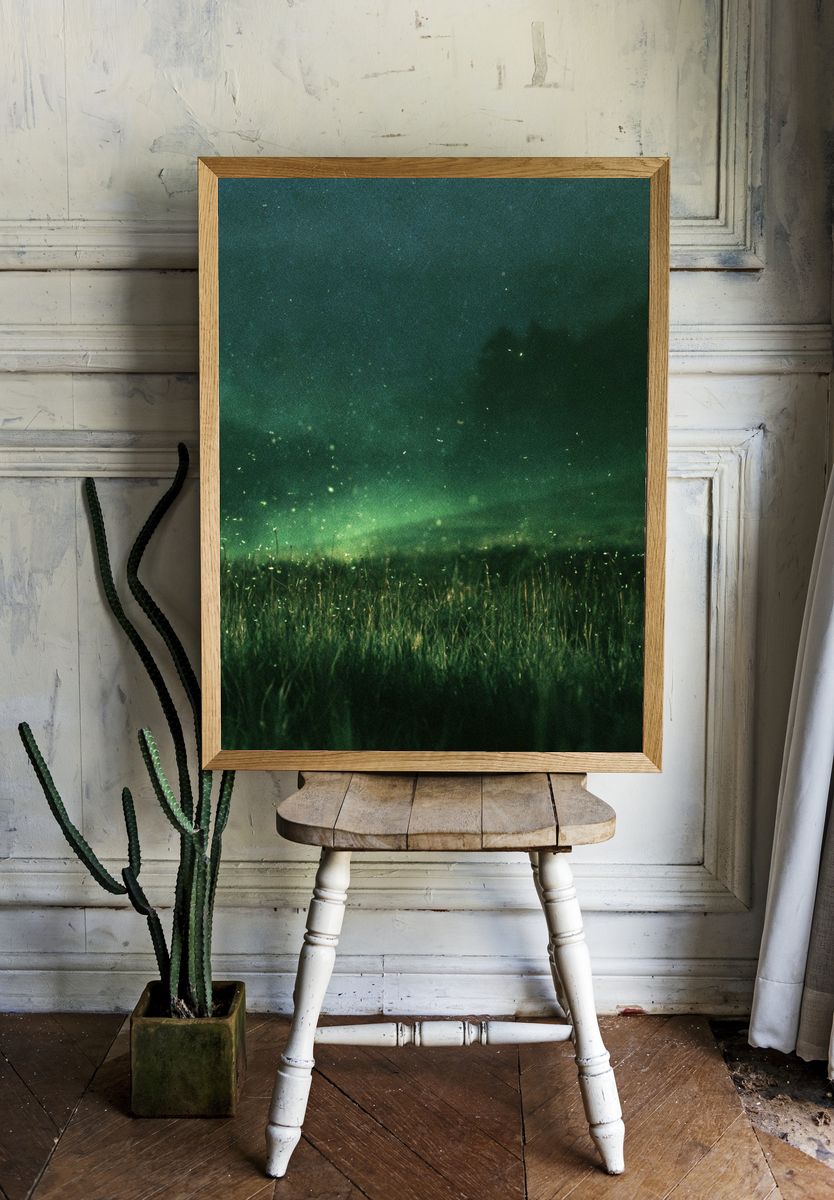 Firefly Meadow Night Poster. — room view 1