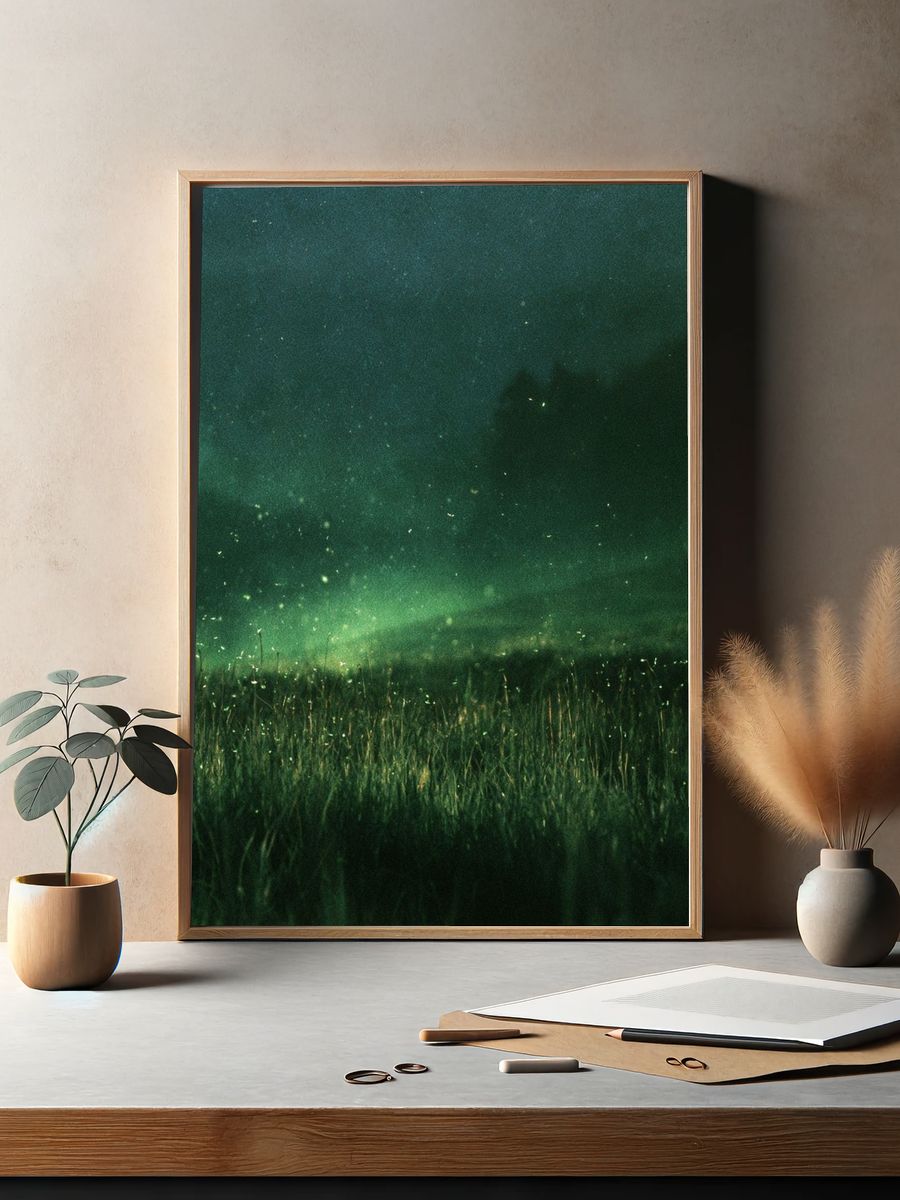 Firefly Meadow Night Poster. — room view 2
