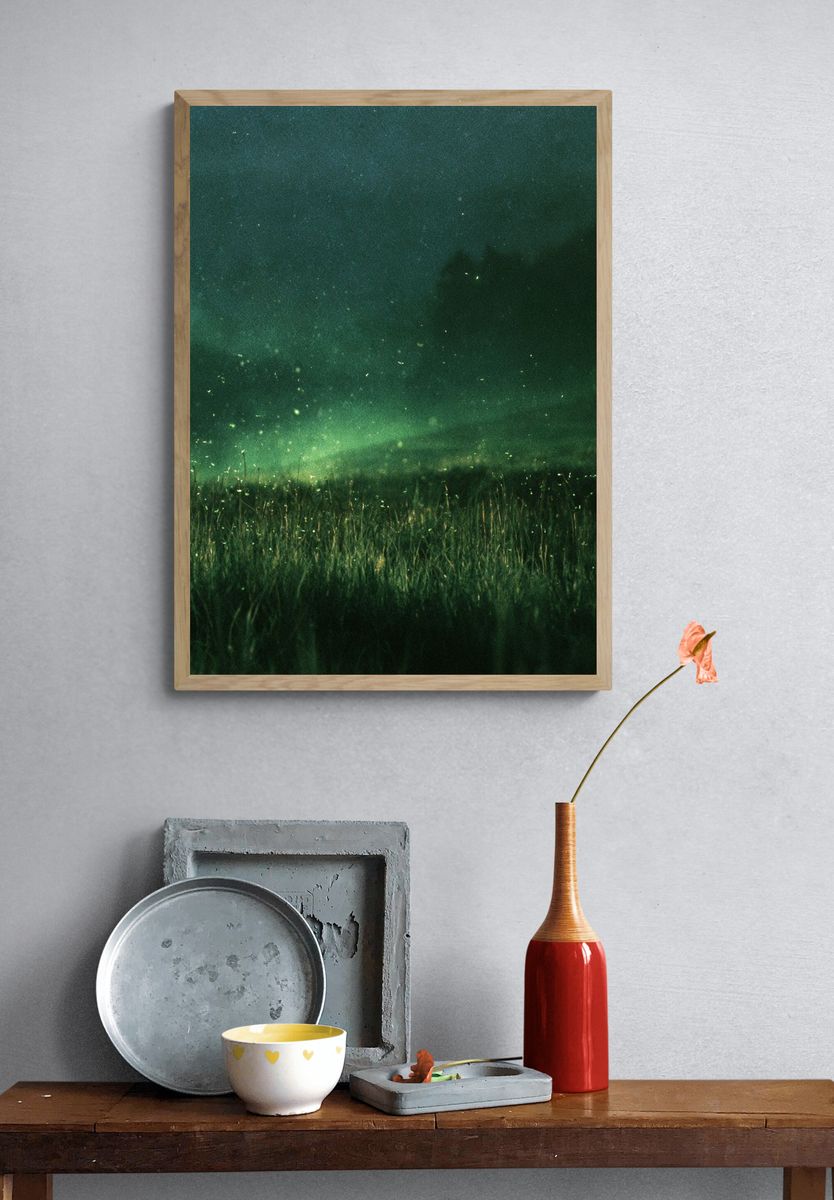 Firefly Meadow Night Poster. — room view 3