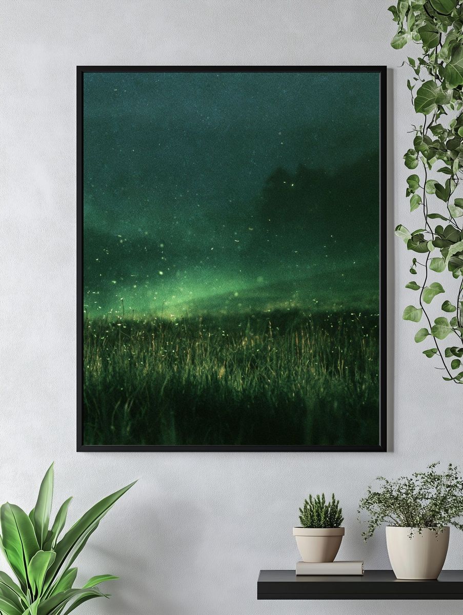 Firefly Meadow Night Poster. — room view 4