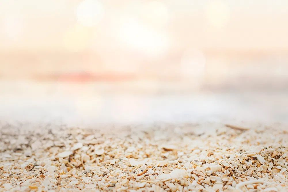 Summer beach background shot bokeh. poster detail