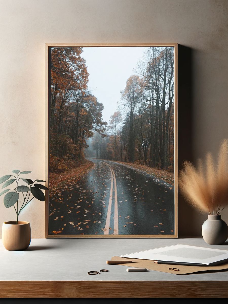 Autumn Road — Nature Print. — room view 2