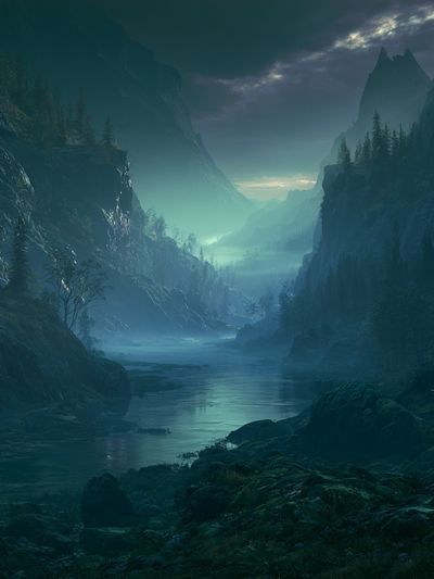 Misty Mountain Valley Print.