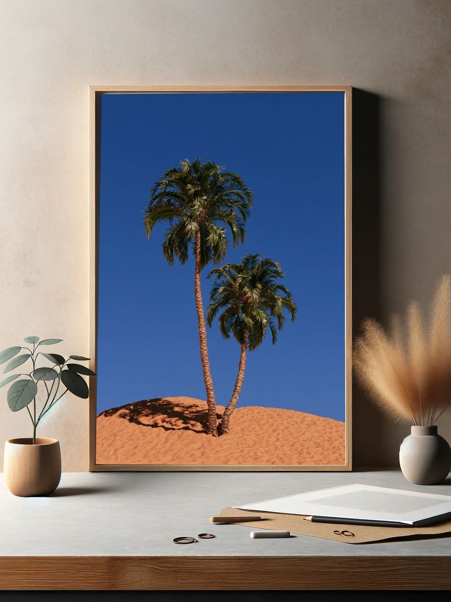 Desert Palm Landscape Print. — room view 2