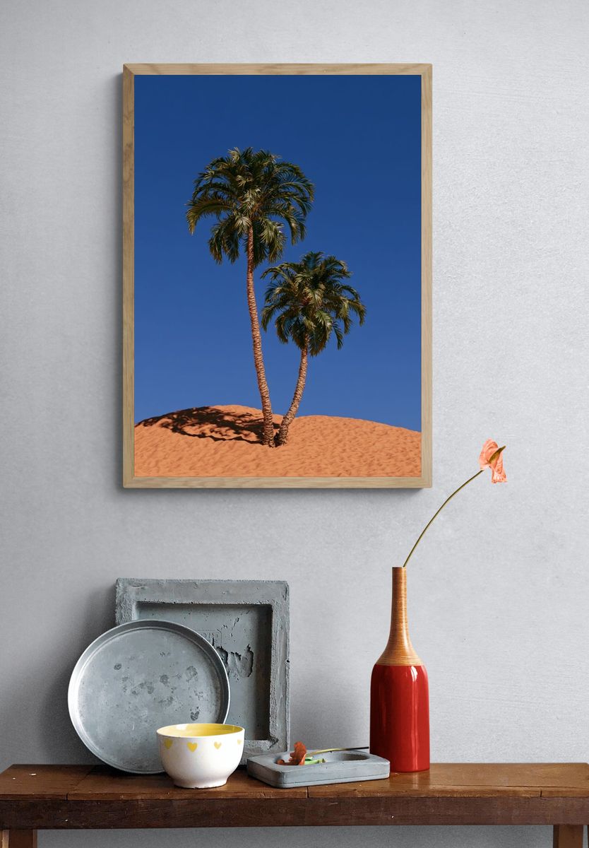 Desert Palm Landscape Print. — room view 3