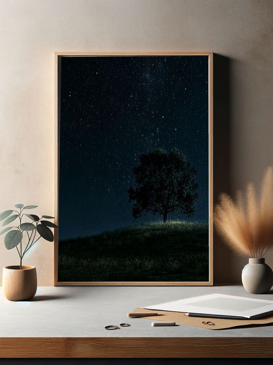 Starry Night Tree Poster. — room view 2