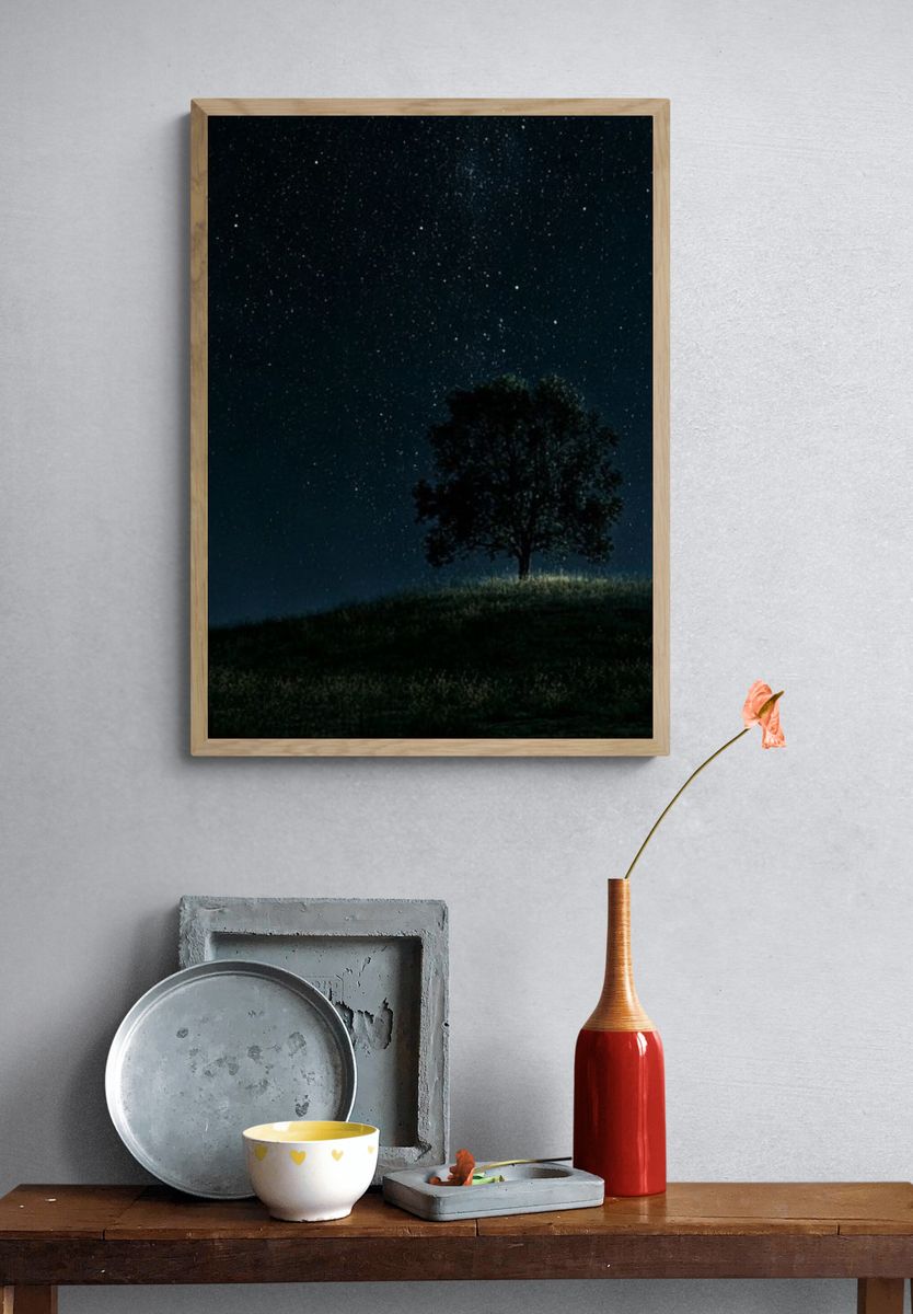 Starry Night Tree Poster. — room view 3