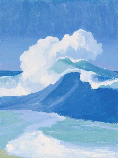 Blue Ocean Waves Illustration Print.