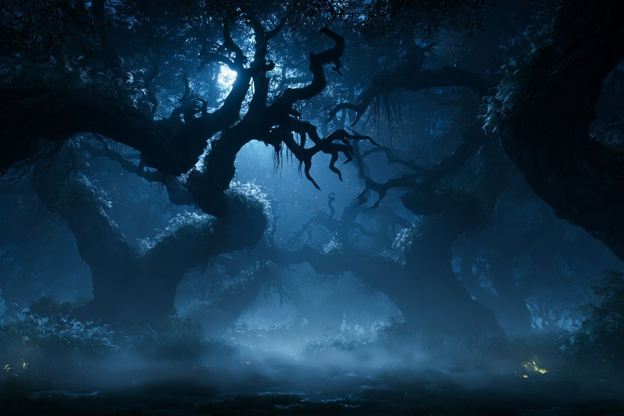 Moonlit Forest Canopy Poster. poster detail