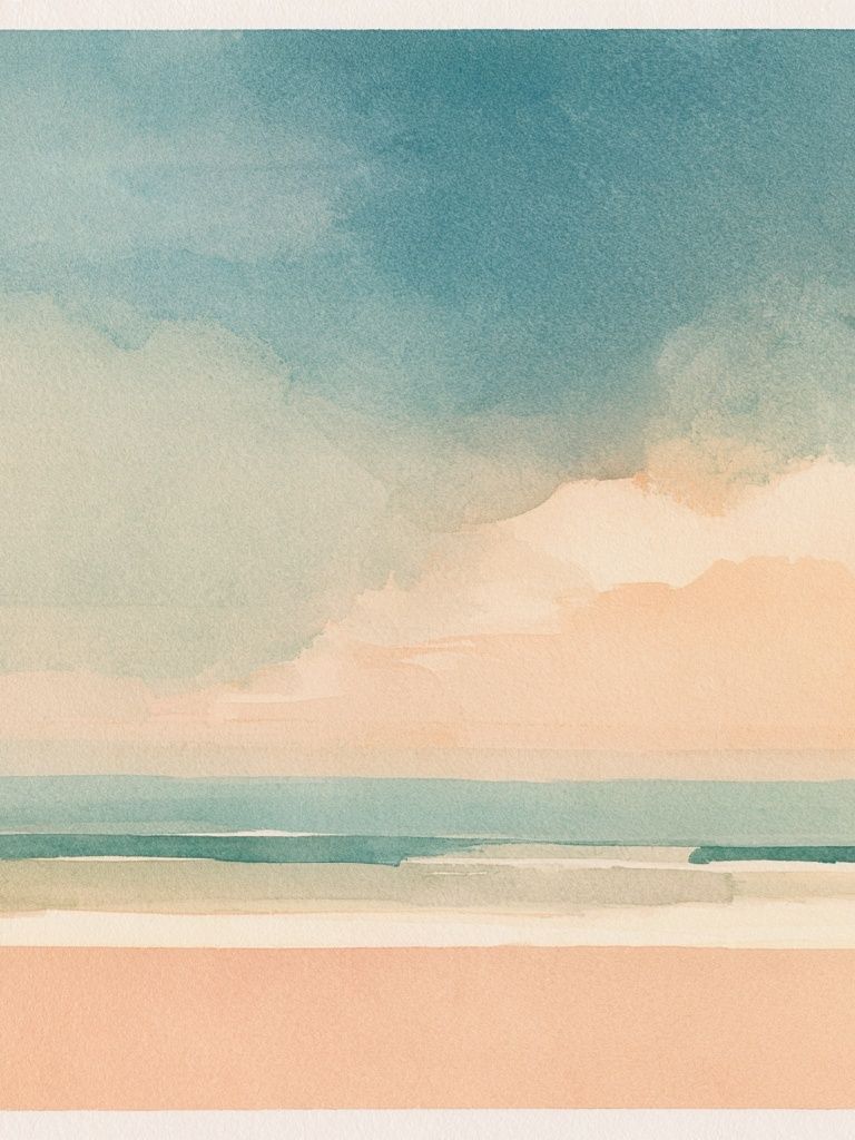 Pastel Seascape Watercolor Poster. poster detail