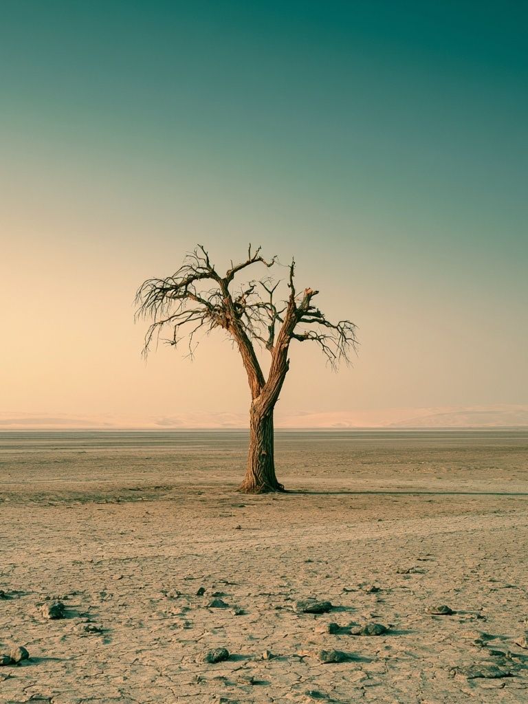 Solitary Desert Tree Poster. poster detail