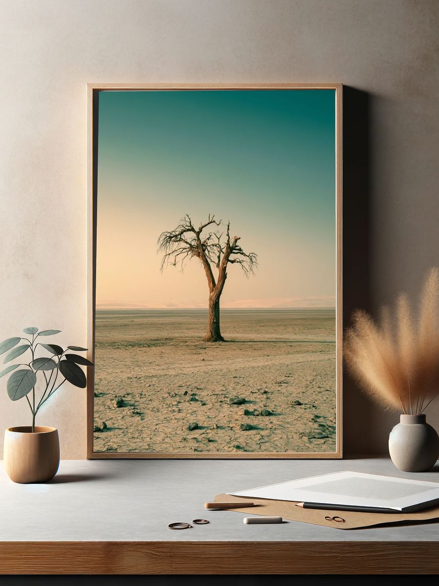 Solitary Desert Tree Poster. — room view 2