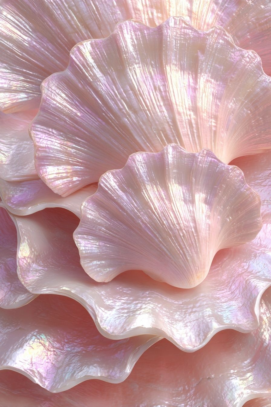 Iridescent Shells — Nature Print. poster — nature art