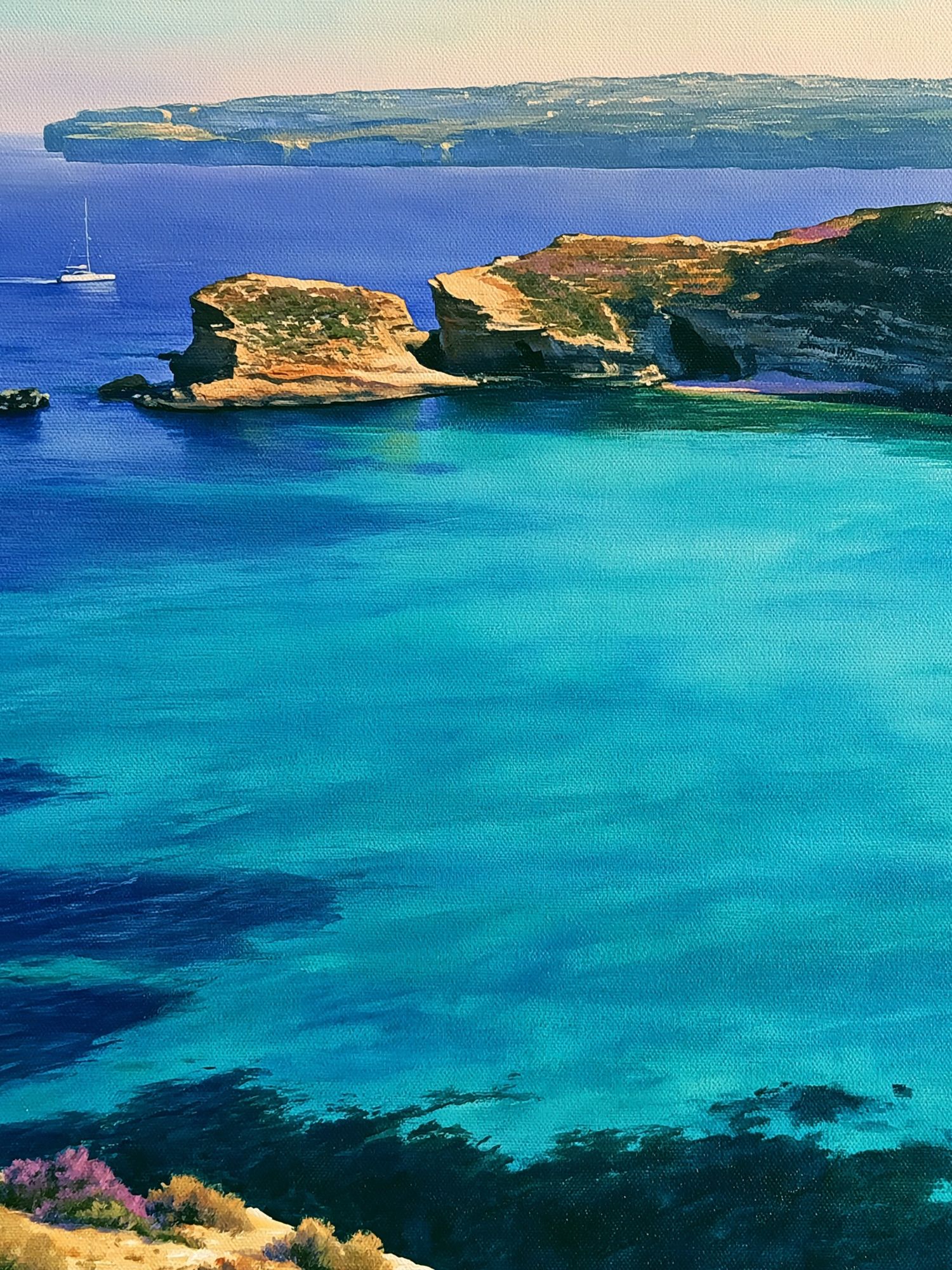 Mediterranean Cliffs Coastal Print. poster detail