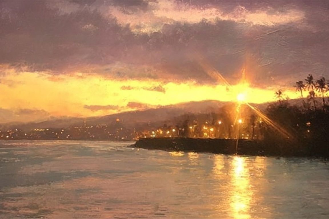 Golden Coastal Sunset Print. poster detail