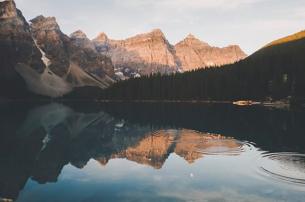Misty Mountain Lake Landscape Poster. poster detail
