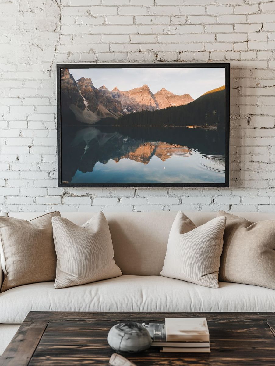 Misty Mountain Lake Landscape Poster room preview