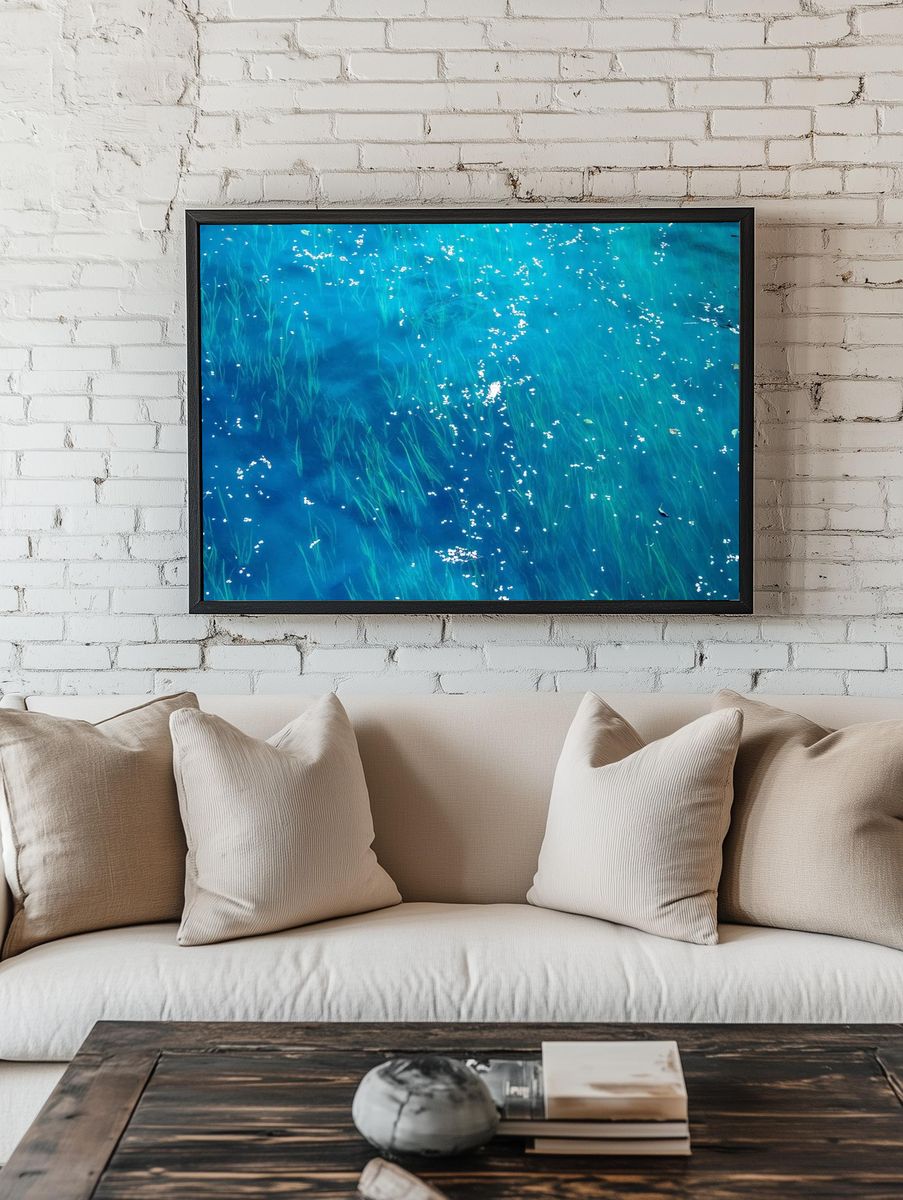 Underwater Grass and Petals — Nature Print. — room view 1
