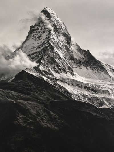 Snowy Mountain Peak Photography Poster. poster