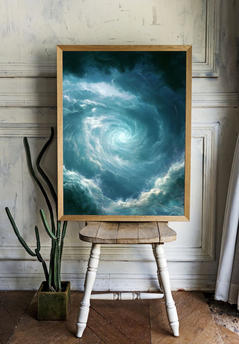 Celestial Storm Swirl Print. — room view 1