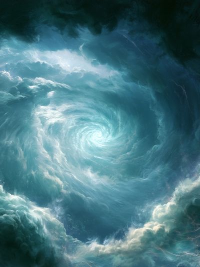 Celestial Storm Swirl Print. poster