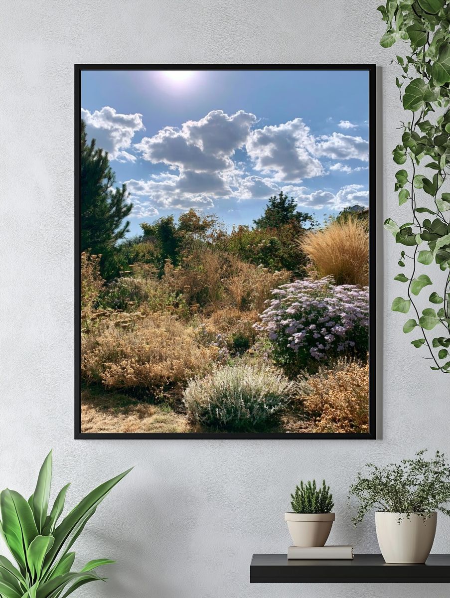 Sunlit Cottage Garden Photography Poster. — room view 4