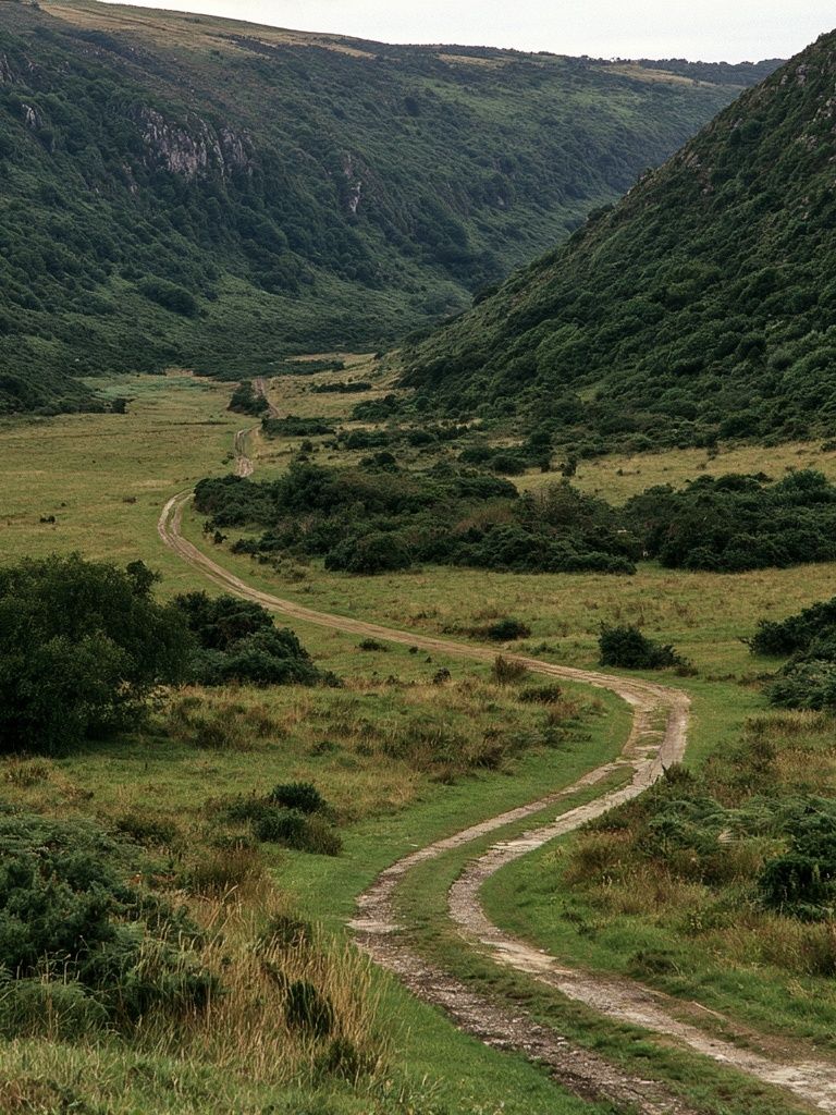 Winding Valley Landscape Poster. poster detail