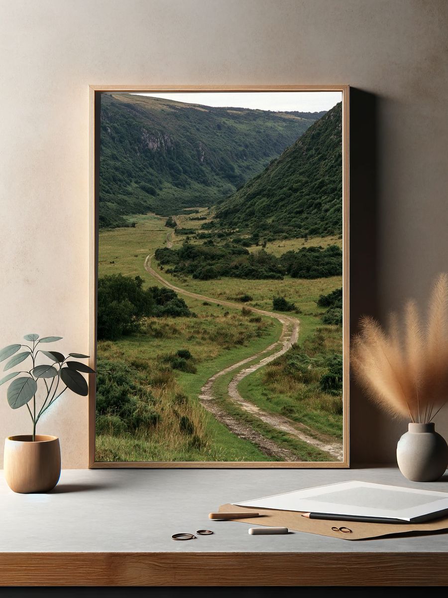 Winding Valley Landscape Poster. — room view 2
