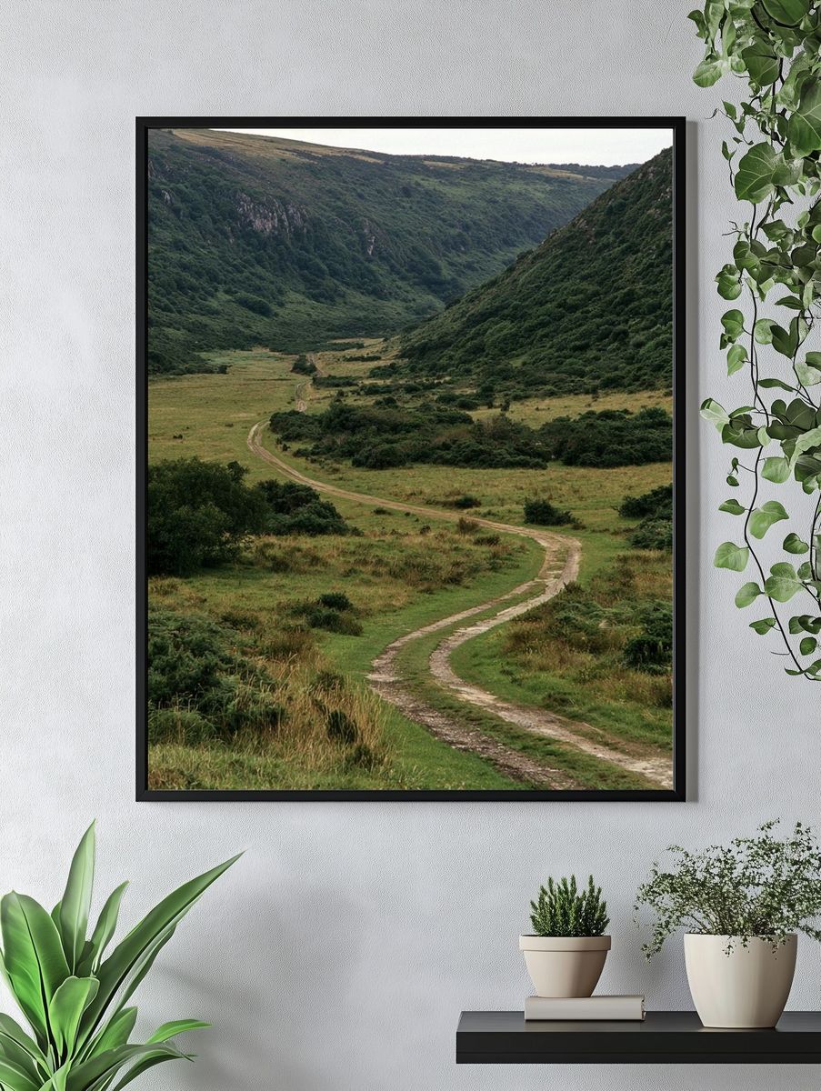 Winding Valley Landscape Poster. — room view 4
