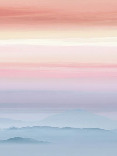 Pastel Mountain Mist Print. poster