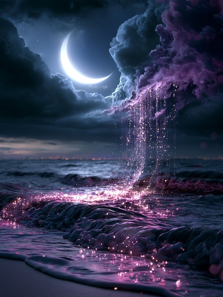 Moonlit Ocean Dreamscape Poster. poster detail