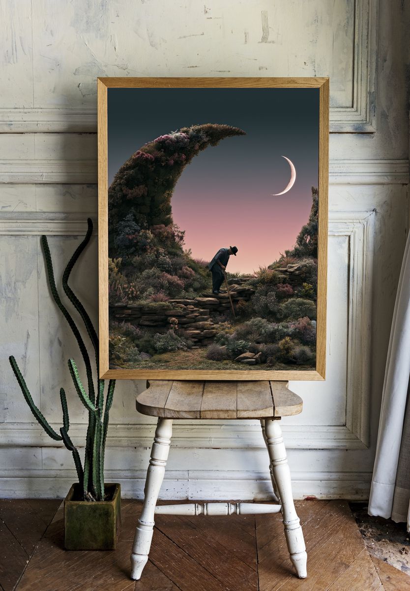 Moonlit Garden Dreamscape Poster. — room view 1