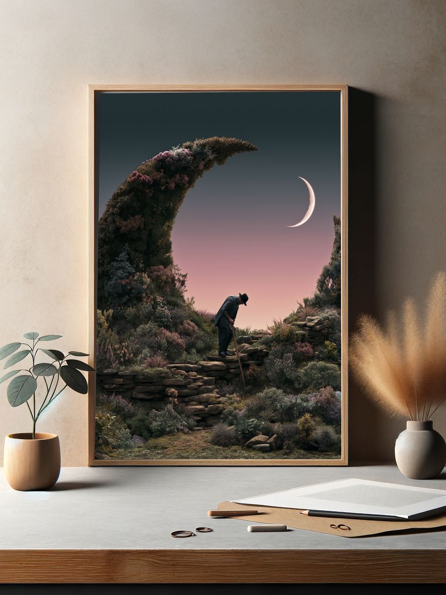 Moonlit Garden Dreamscape Poster. — room view 2