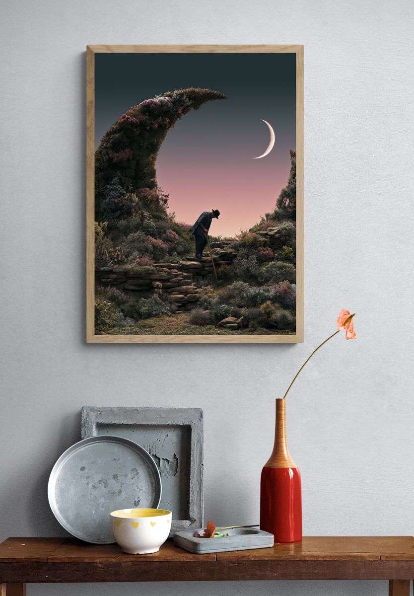 Moonlit Garden Dreamscape Poster. — room view 3