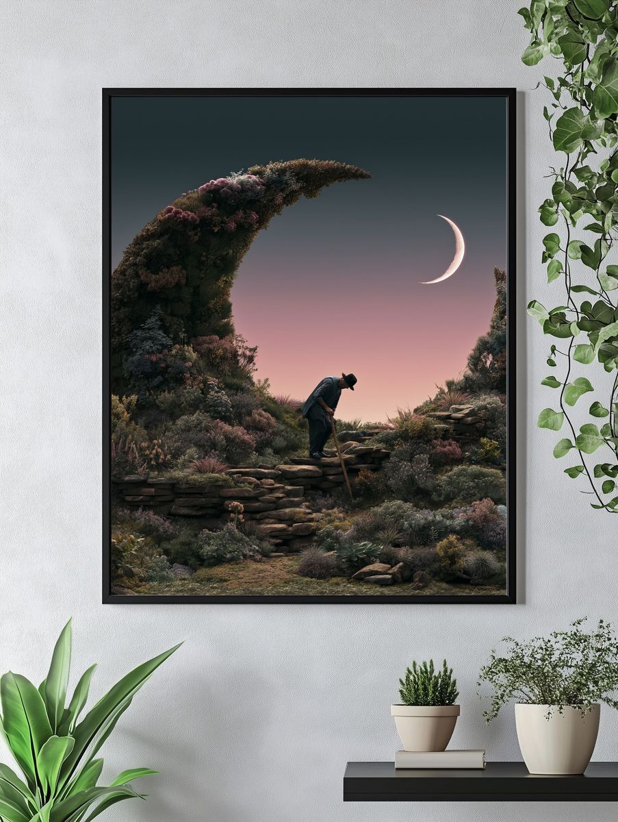 Moonlit Garden Dreamscape Poster. — room view 4