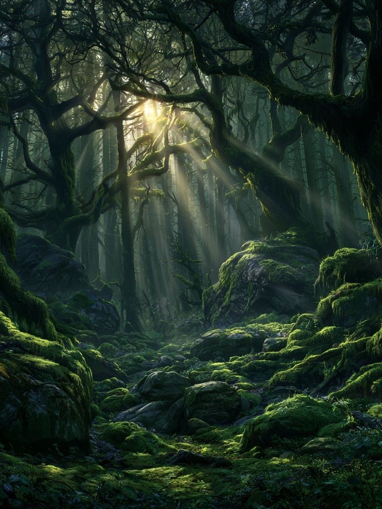 Enchanted Moss Forest Print. poster — nature art